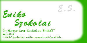 eniko szokolai business card